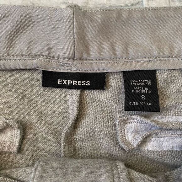 Express women 8 cotton blend soft & comfy Capri pants grey - Picture 5 of 9
